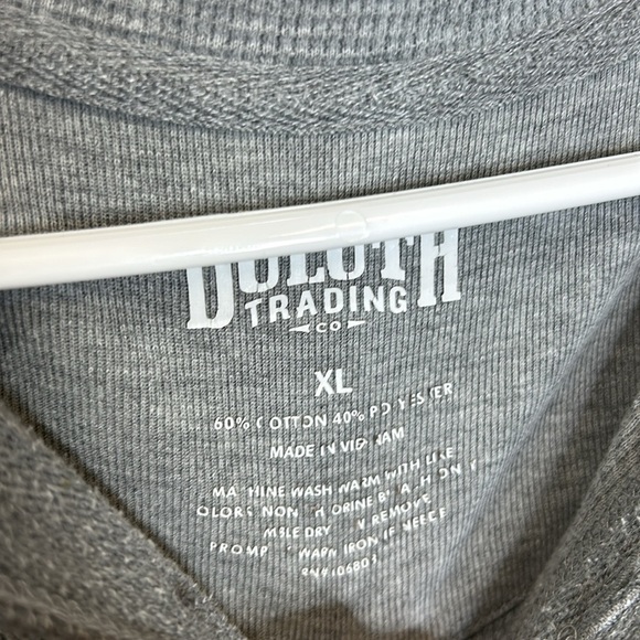 Duluth Trading Co Burly Thermal Mock Neck‎ Shirt Men's XL Gray Long Sleeve - Picture 5 of 6